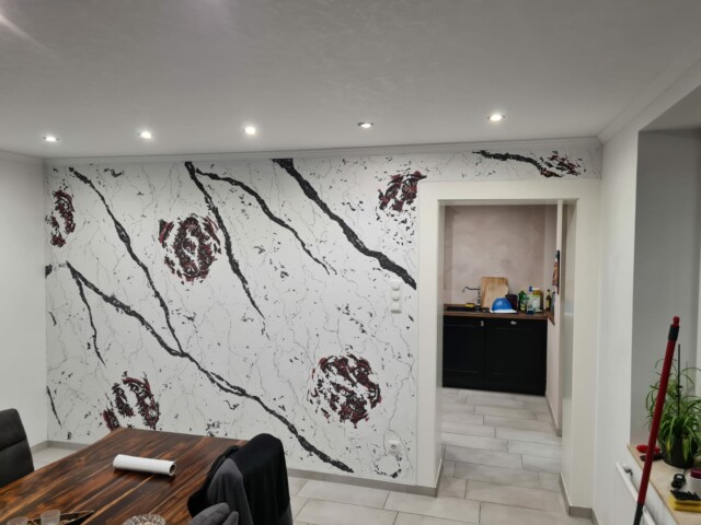 Moderne Spachteltechnik im Wohnzimmer Moderne Spachteltechnik im Wohnzimmer