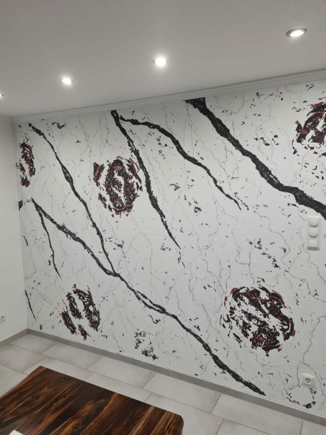 Moderne Spachteltechnik im Wohnzimmer Moderne Spachteltechnik im Wohnzimmer