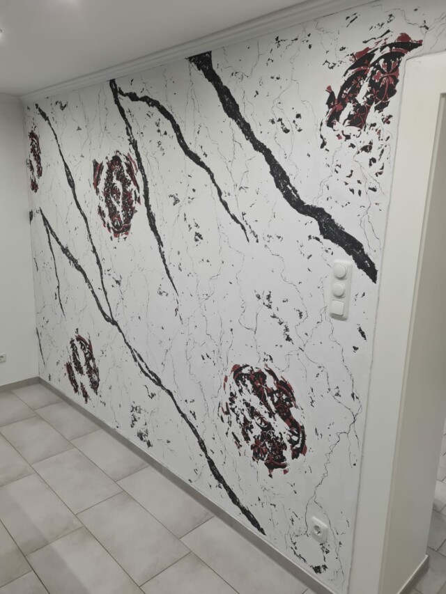 Moderne Spachteltechnik im Wohnzimmer Moderne Spachteltechnik im Wohnzimmer