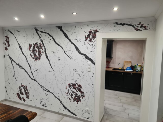 Moderne Spachteltechnik im Wohnzimmer Moderne Spachteltechnik im Wohnzimmer